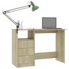 vidaXL Desk with Drawers Sonoma Oak 110x50x76 cm Engineered Wood