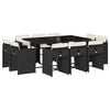 vidaXL 11 Piece Garden Dining Set with Cushions Black Poly Rattan