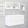 vidaXL Bathroom Mirror High Gloss White 100x10.5x37 cm Engineered Wood