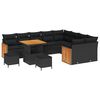 vidaXL Garden Sofa Set 12 pcs 12-Seater Black