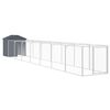 vidaXL Dog House with Roof Anthracite 117x813x123 cm Galvanised Steel