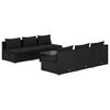 vidaXL 7 Piece Garden Lounge Set with Cushions Poly Rattan Black