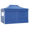 vidaXL Professional Folding Party Tent with 4 Sidewalls 3x4 m Steel Blue