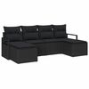 vidaXL Sofa Set 6 pcs Black Poly Rattan