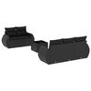 vidaXL 6 Piece Garden Sofa Set with Cushions Black Poly Rattan