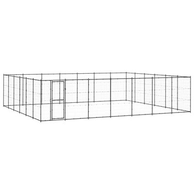 vidaXL Outdoor Dog Kennel Steel 50.82 m²
