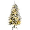 vidaXL Artificial Hinged Christmas Tree | Green and white | PVC and metal