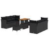 vidaXL Garden Sofa Set 9 pcs Black Poly Rattan