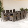 vidaXL 11 Piece Garden Dining Set with Cushions Grey Poly Rattan
