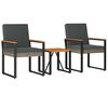 vidaXL Outdoor Furniture Set 3 pcs Grey and Dark Grey Poly Rattan
