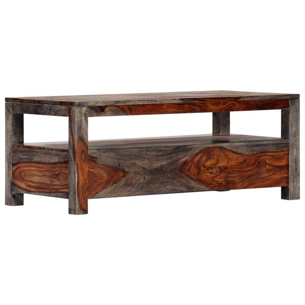 vidaXL Coffee Table Grey 100x50x40 cm Solid Acacia Wood