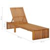 vidaXL Sun Lounger with Cushion Solid Acacia Wood