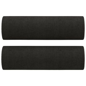 vidaXL Throw Pillows 2 pcs Black &Oslash;15x50 cm Fabric