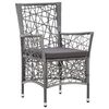 vidaXL 7 Piece Outdoor Dining Set Poly Rattan Grey