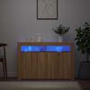 vidaXL Sideboard with LED Lights Sonoma Oak 115,5x30x75 cm