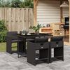 vidaXL 5 Piece Garden Dining Set with Cushions Black Poly Rattan