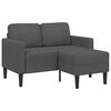 vidaXL 2-Seater Sofa with Chaise L-shaped Dark Grey 125 cm Linen