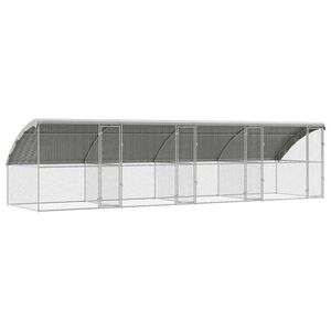 vidaXL Chicken Cage 4 pcs Silver 800 x 200 x 200 cm Galvanised Steel