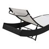 vidaXL Sun Loungers 2 pcs with Table Poly Rattan and Textilene Black