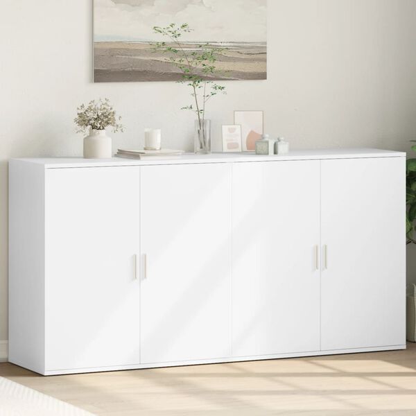 vidaXL Sideboards 2 pcs White 79x38x80 cm Engineered Wood