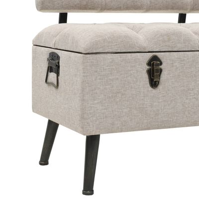 vidaXL Storage Bench with Backrest 110 cm Cream Fabric