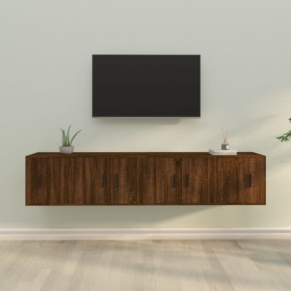 vidaXL 4 Piece TV Cabinet Set Brown Oak Engineered Wood