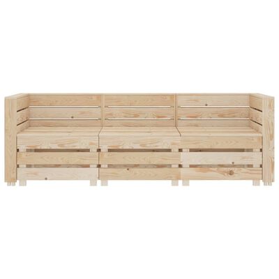 vidaXL Garden 3-Seater Pallet Sofa Wood