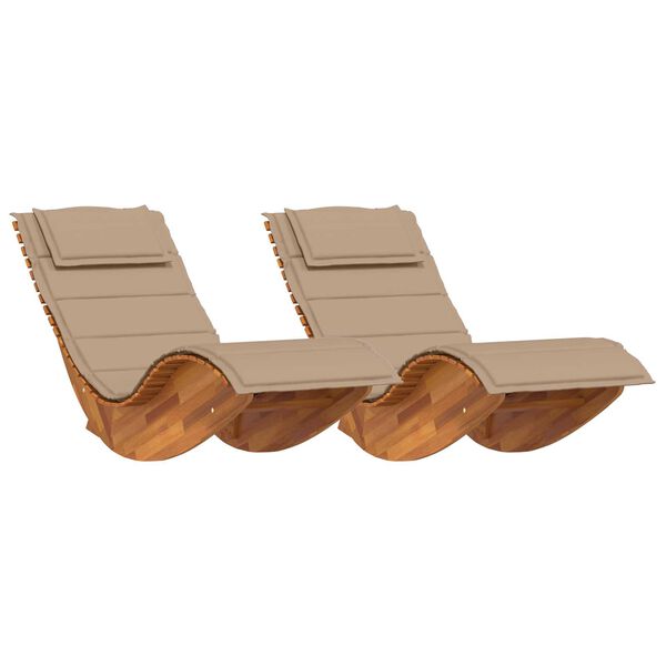 vidaXL Sun Lounger 2 pcs Brown 60 x 154 x 74cm Solid Acacia wood