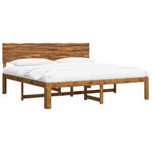 vidaXL Double Bed Frame with Headboard ROSTOCK Natural 180 x 200 cm