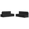 vidaXL 4 Piece Garden Lounge Set Poly Rattan Black