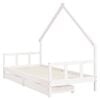 vidaXL Kids Bed Frame with Drawers White 90x190 cm Solid Wood Pine