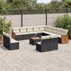 vidaXL 14 Piece Garden Sofa Set with Cushions Black Poly Rattan