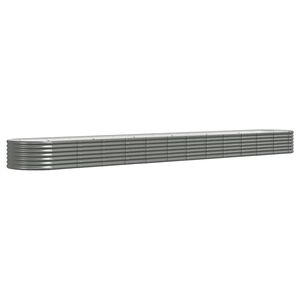 vidaXL Garden Raised Bed Galvanised Steel 512x80x36 cm Grey