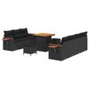 vidaXL Garden Sofa Set 10 pcs Black Poly Rattan