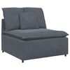 vidaXL Modular Sofa with Cushions Velvet Dark Grey