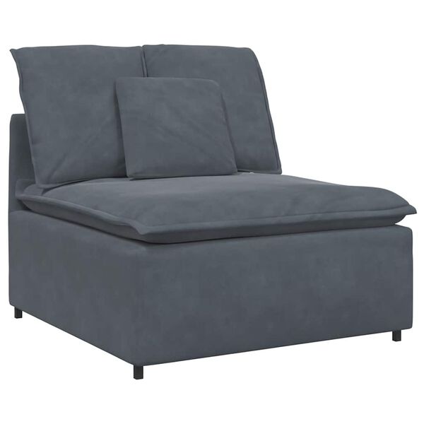 vidaXL Modular Sofa with Cushions Velvet Dark Grey