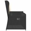 vidaXL Reclining Garden Bench with Cushions Black Poly Rattan