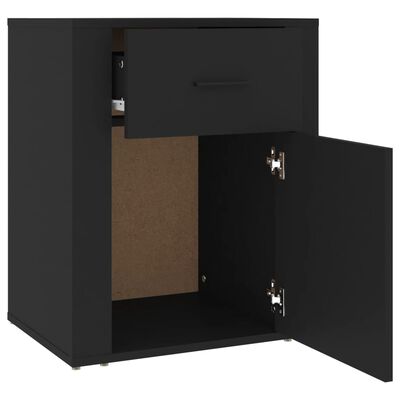 vidaXL Bedside Cabinet Black 50x36x60 cm Engineered Wood