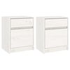 vidaXL Bedside Cabinet | Set of 2 | White | Solid pinewood | Medium
