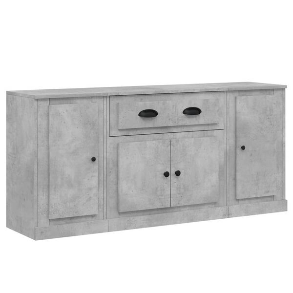 vidaXL Sideboards 3 pcs Concrete Grey Engineered Wood