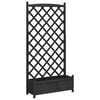 vidaXL Planter with Trellis Black Solid Wood Fir