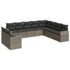 vidaXL 10 Piece Garden Sofa Set with Cushions Grey Poly Rattan