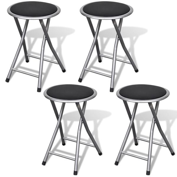 vidaXL Folding Stools 4 pcs Faux Leather
