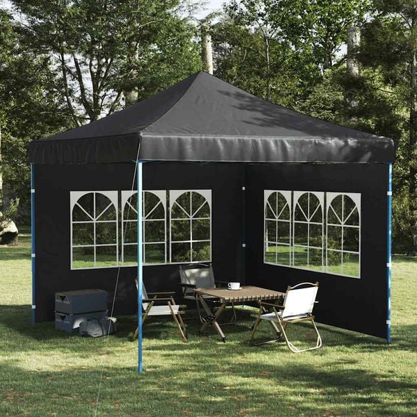 vidaXL Party Tent Sidewall 2 pcs with Window PE Anthracite