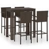 vidaXL Garden Bar Set | Brown | PE rattan | 5 Piece Set | Footrest