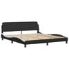 vidaXL Bed Frame without Mattress "Zadar" Black and White 180x200 cm King Fabric