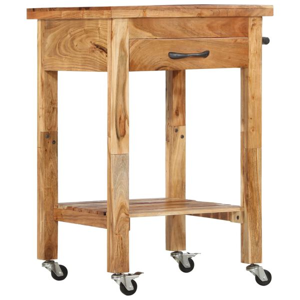 vidaXL Kitchen Trolley 58x58x89 cm Solid Wood Acacia