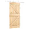 vidaXL Sliding Door Natural and White 90 x 210 cm Solid Pine Wood