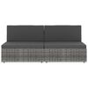 vidaXL Sectional Sofa 2-Seater Poly Rattan Grey
