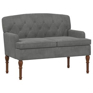 vidaXL Loveseat with Button Tufted Dark Grey 111 x 65 x 79 cm Velvet
